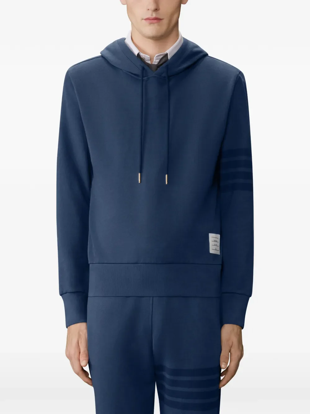 THOM BROWNE - Men 4 Bar Overdyed Long Sleeve Hoodie Pullover