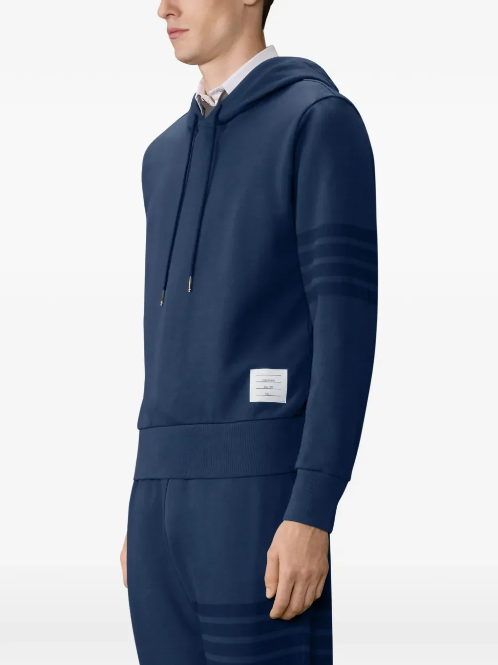THOM BROWNE - Men 4 Bar Overdyed Long Sleeve Hoodie Pullover - Image 2