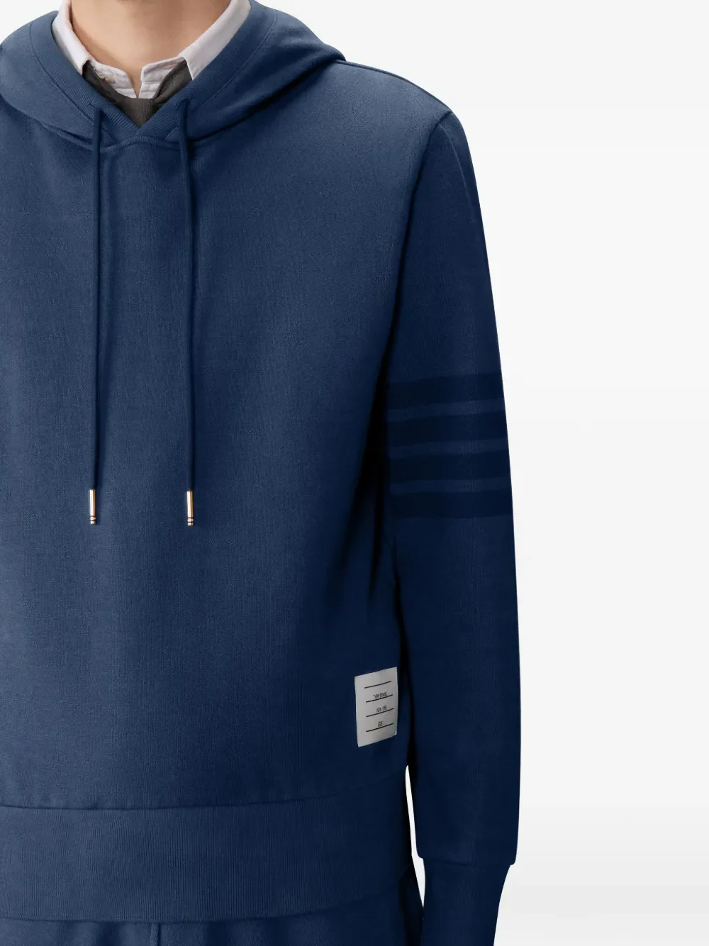 THOM BROWNE - Men 4 Bar Overdyed Long Sleeve Hoodie Pullover - Image 5