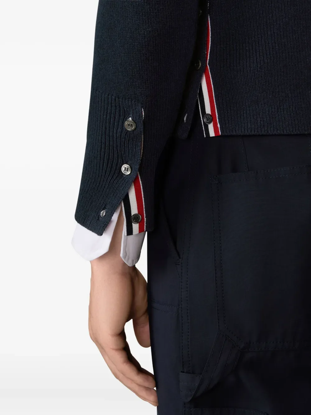 THOM BROWNE - Men 4 Bar Stripe Holiday Hector Intarsia Jacquard Classic Crew Neck Pullover In Merino Wool - Image 3