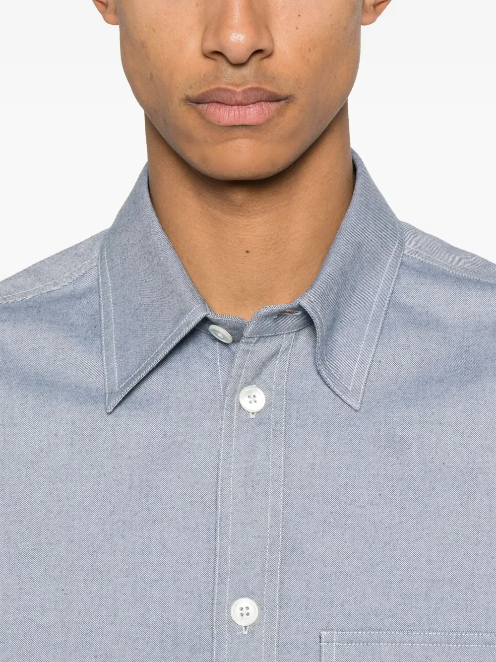 THOM BROWNE - Men 4 Bar Stripe Oversized PC Shirt - Image 4