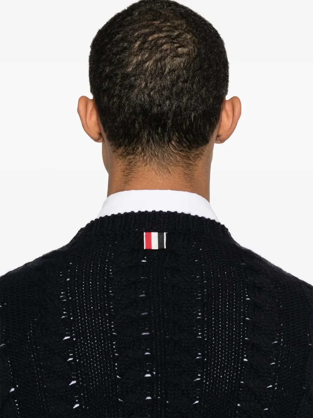THOM BROWNE - Men Classic Aran Cable Stitch Crew Neck Pullover - Image 4