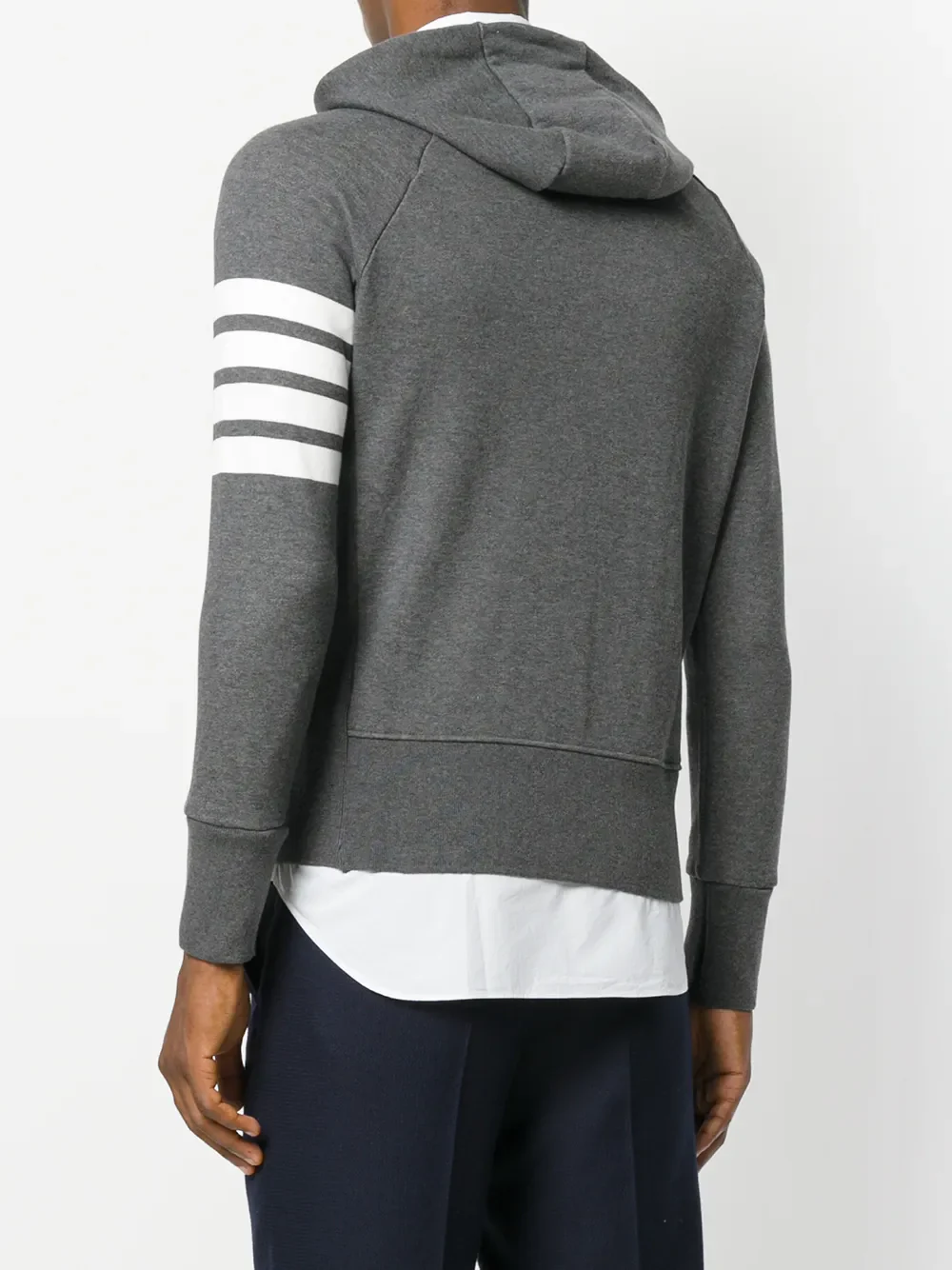 THOM BROWNE - Men Classic Full Zip Hoodie In Classic Loopback W/ Engineered 4 Bar - Image 2