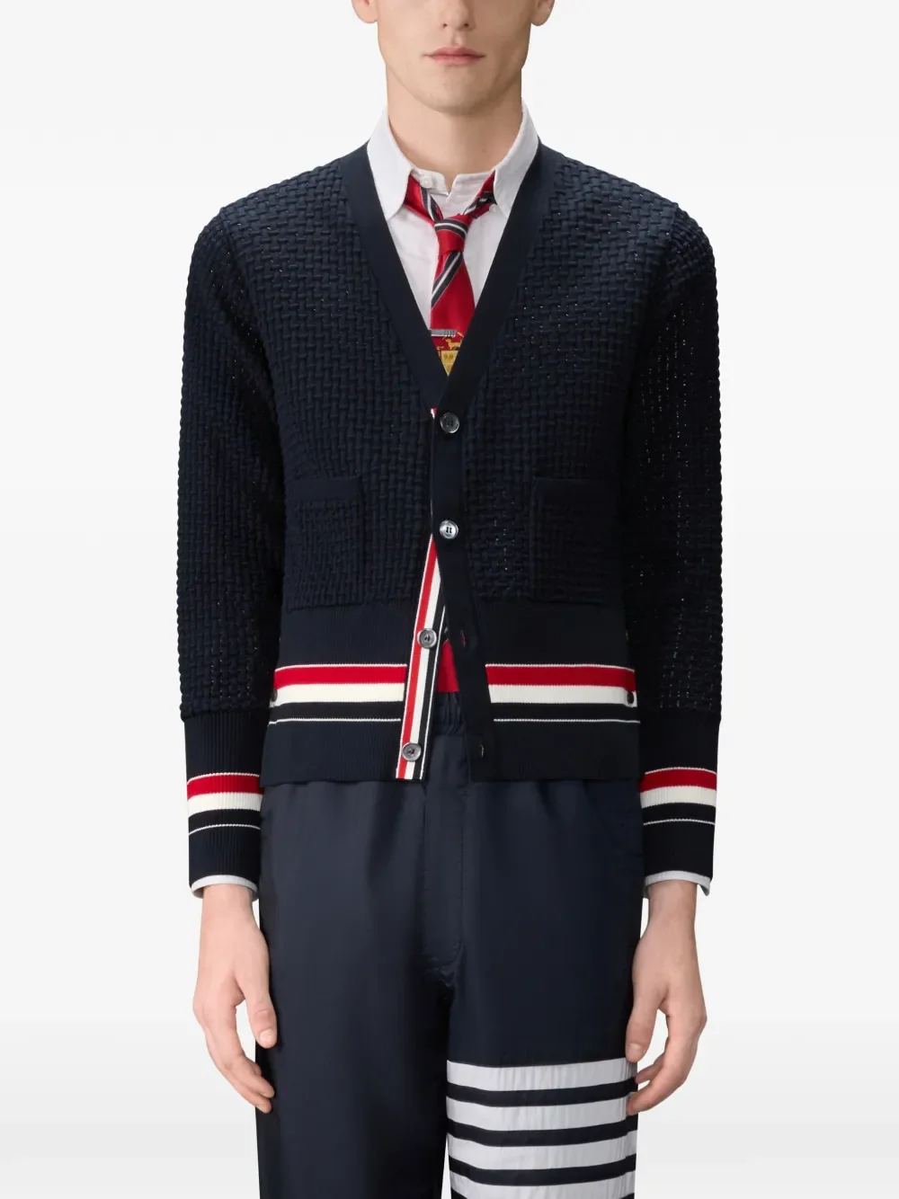 THOM BROWNE - Men Classic V Neck Cardigan