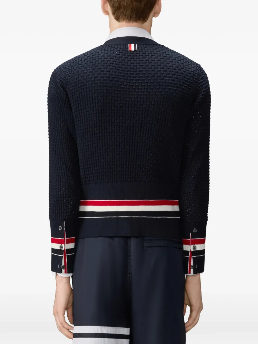 THOM BROWNE - Men Classic V Neck Cardigan - Image 2