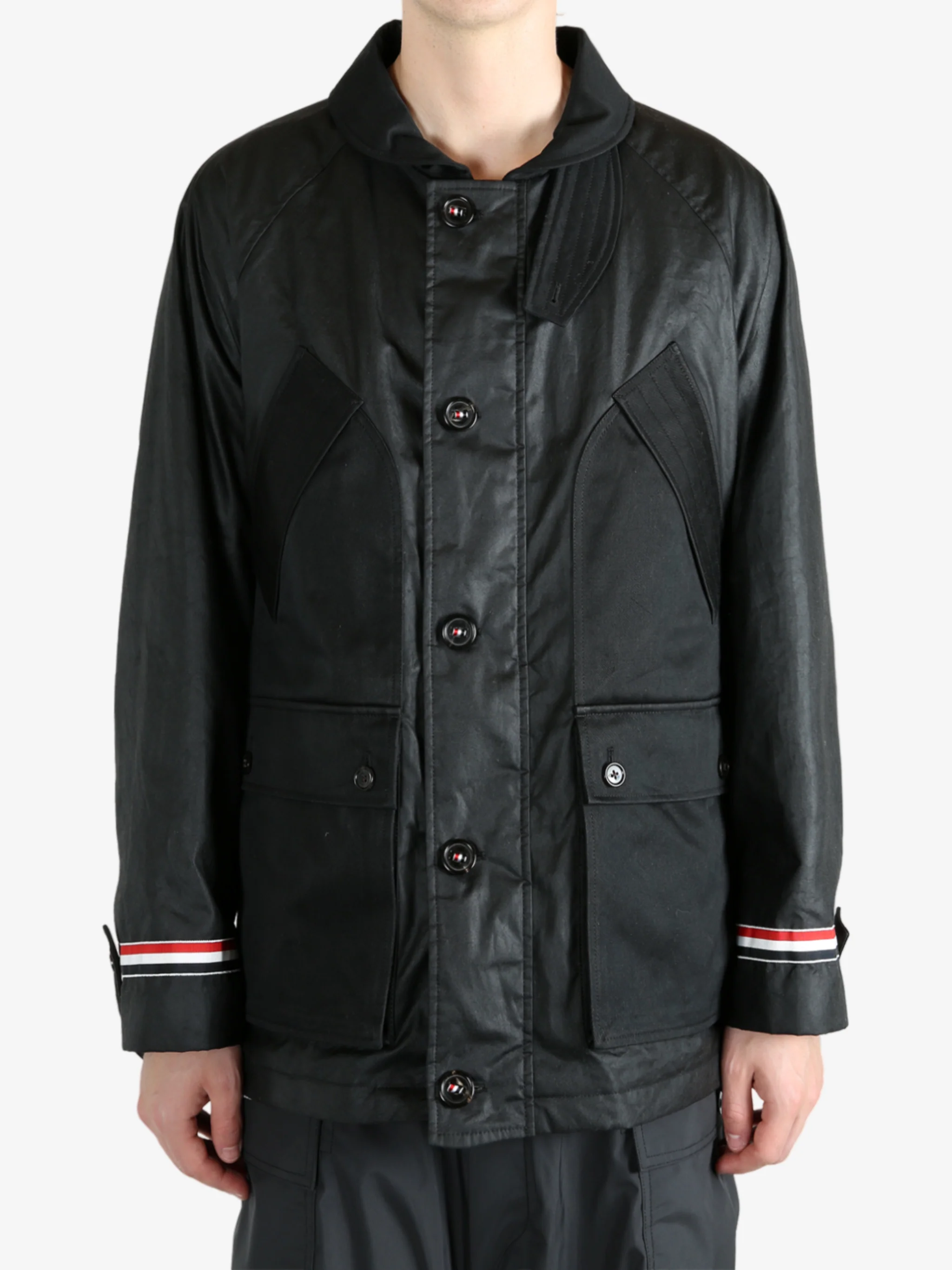 THOM BROWNE - Men Cropped Shawl Collar Field Jacket