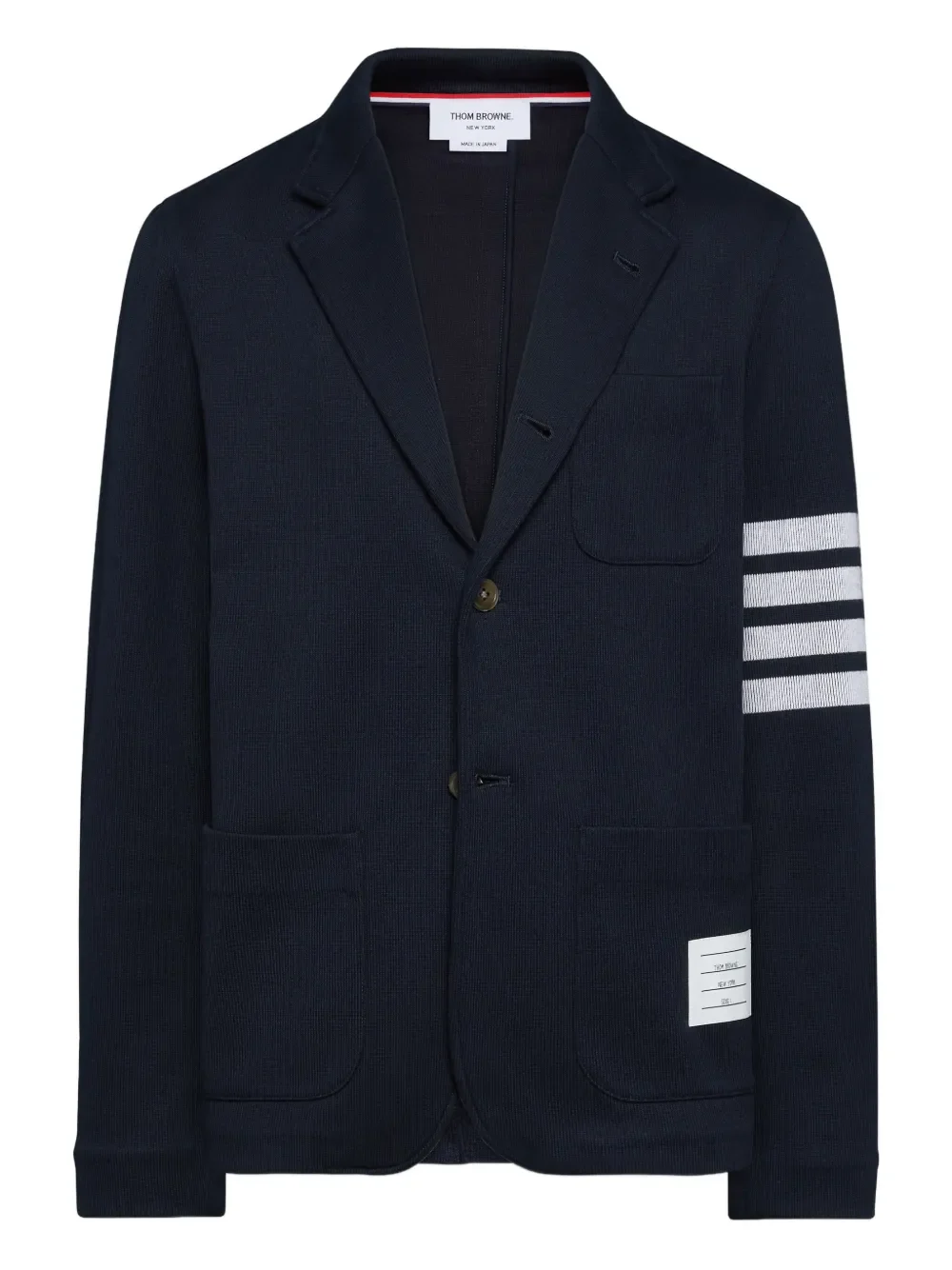 THOM BROWNE - Men Eng 4 Bar Double Face Knit Sack Jacket - Image 5