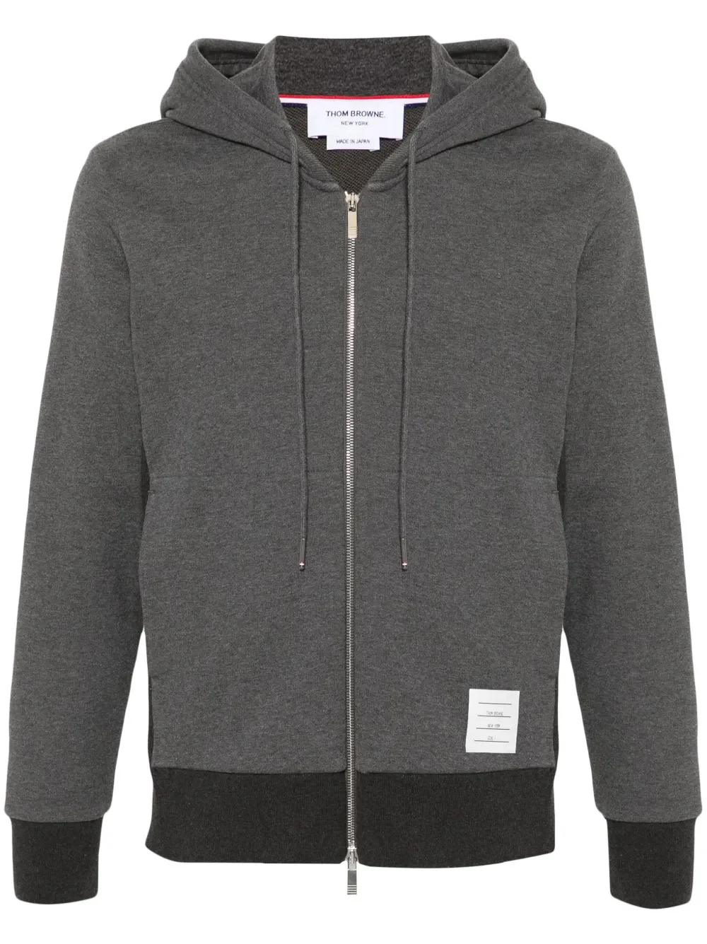 THOM BROWNE - Men Engineered 4 Bar In Color Blocked Solid Classic Loopback Jersey Zip Up Hoodie - Image 5