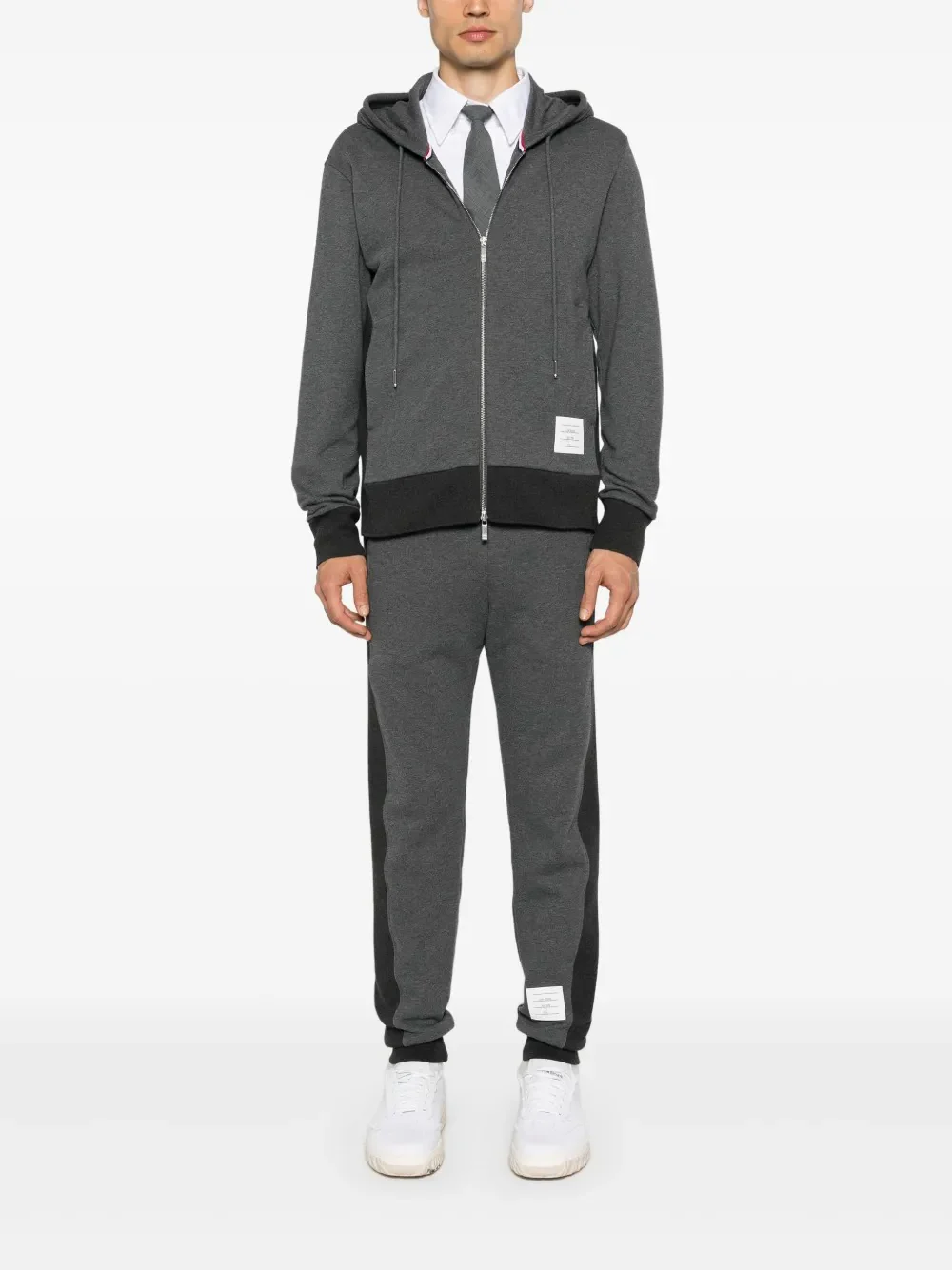 THOM BROWNE - Men Engineered 4 Bar In Solid Classic Loopback Jersey Sweatpants - Image 3