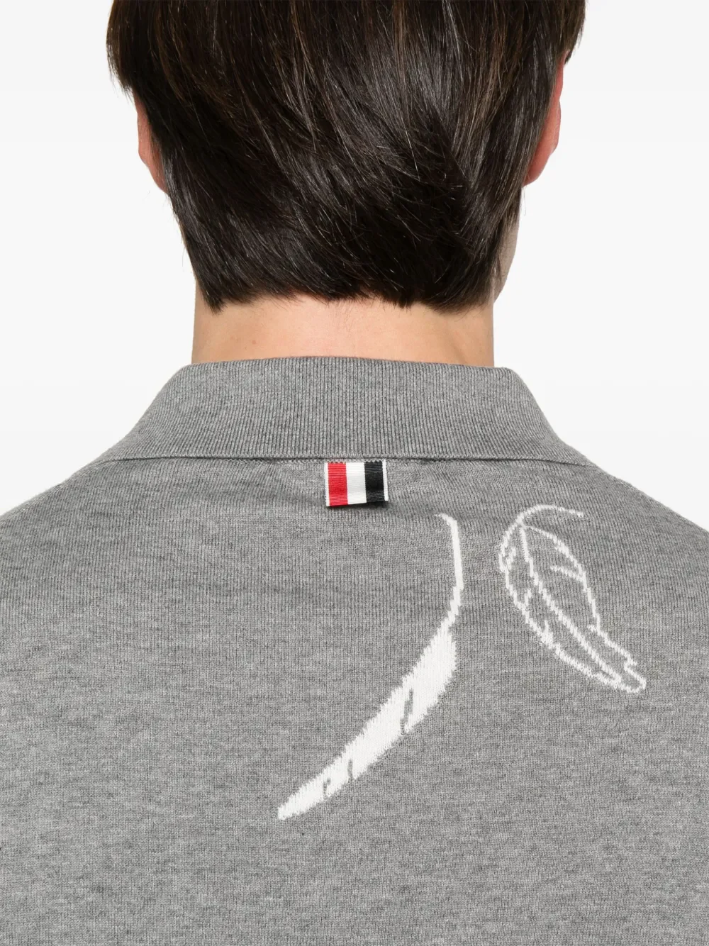 THOM BROWNE - Men Feather Jersey Intasia Ss Polo - Image 3