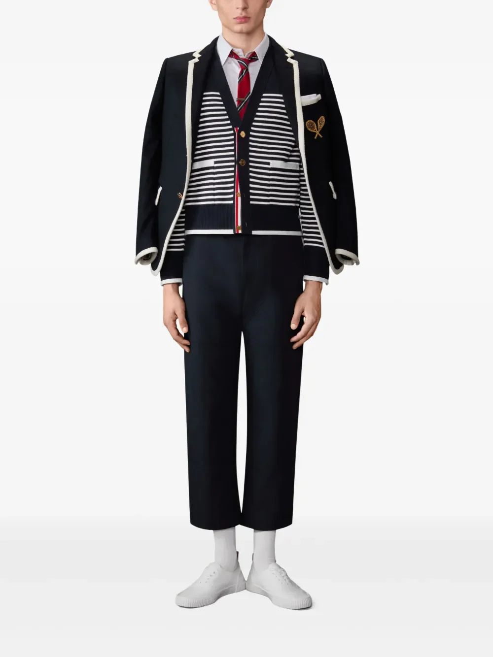 THOM BROWNE - Men Fit V Neck Cardigan - Image 3