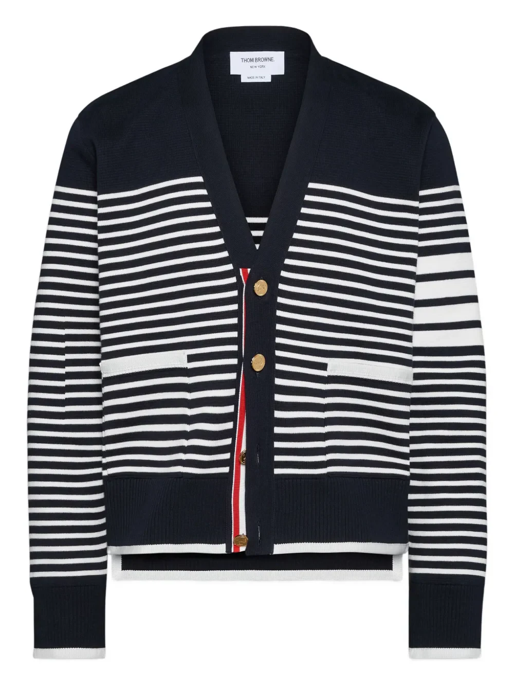 THOM BROWNE - Men Fit V Neck Cardigan - Image 5