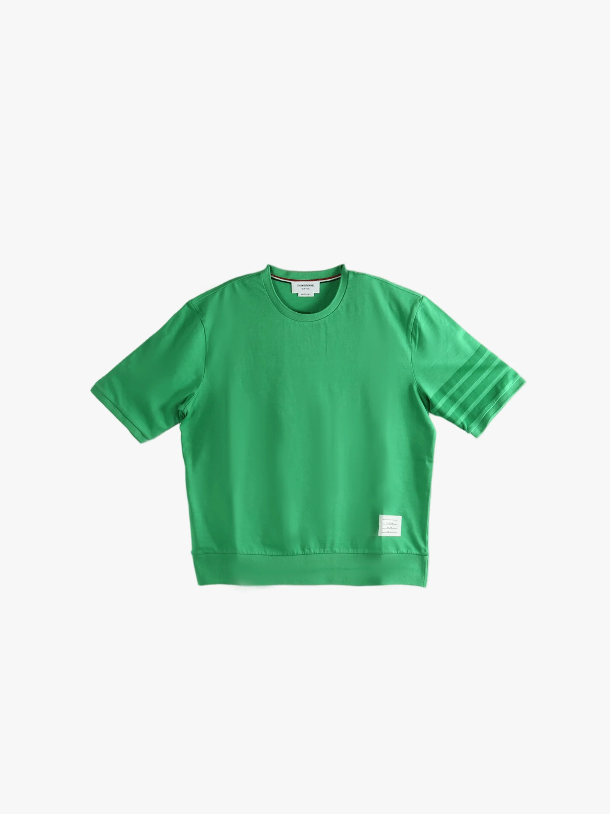 THOM BROWNE - Men Garment Dyed Short Sleeve Rib Cuff Tee - Image 5