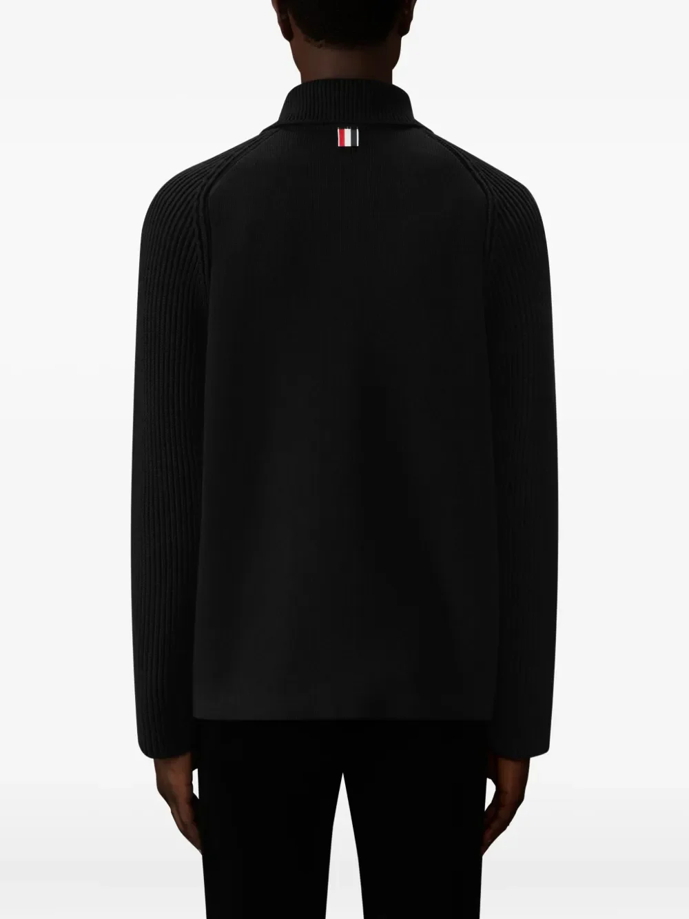 THOM BROWNE - Men Interlock With Cardigan Stitch Polo Collar Zip Up Jacket In Cotton Cashmere - Image 2