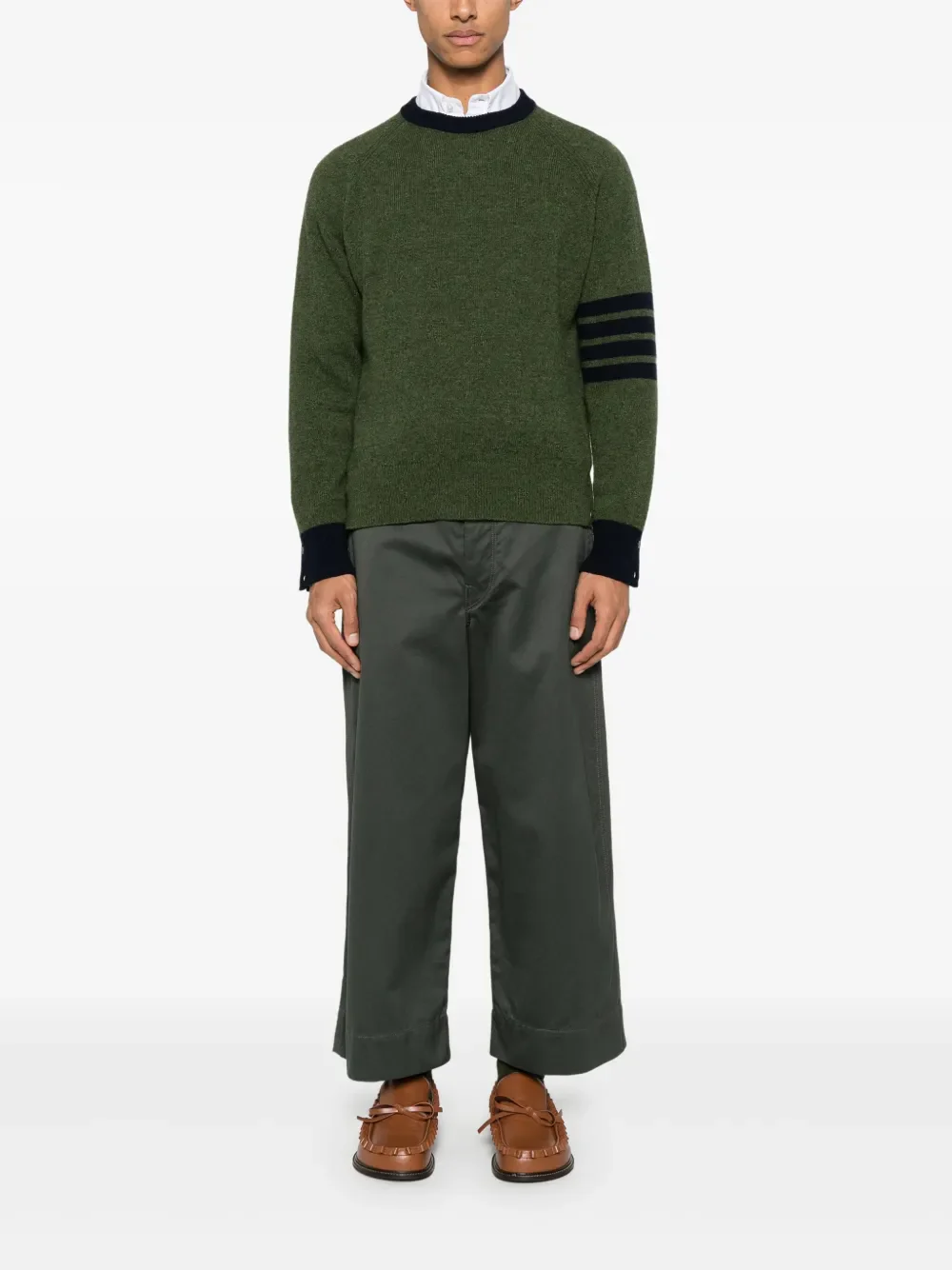 THOM BROWNE - Men Jersey Stitch Raglan Sleeve Relaxed Crew Neck Pullover