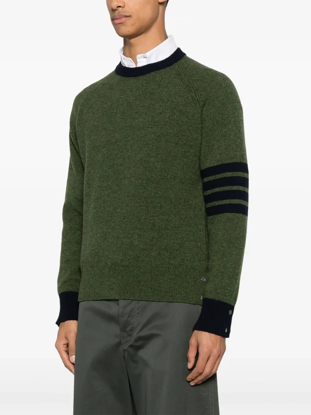 THOM BROWNE - Men Jersey Stitch Raglan Sleeve Relaxed Crew Neck Pullover - Image 2