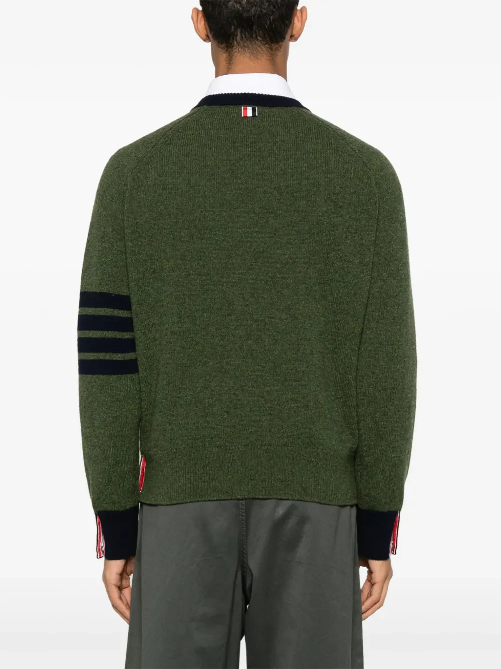 THOM BROWNE - Men Jersey Stitch Raglan Sleeve Relaxed Crew Neck Pullover - Image 3