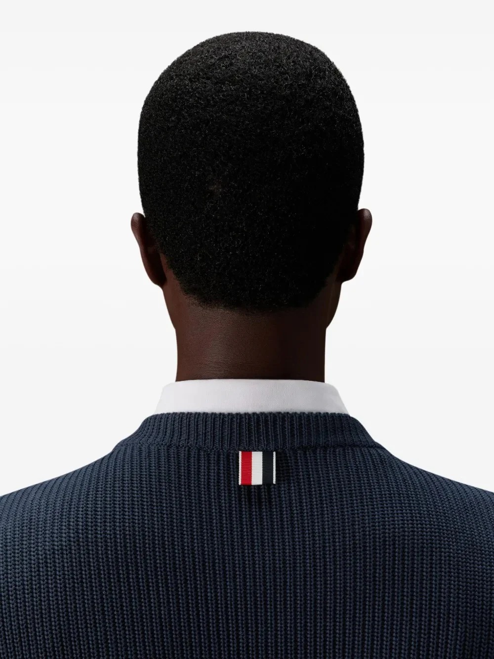 THOM BROWNE - Men Tonal 4 Bar Stripe Classic Crew Neck Pullover - Image 4
