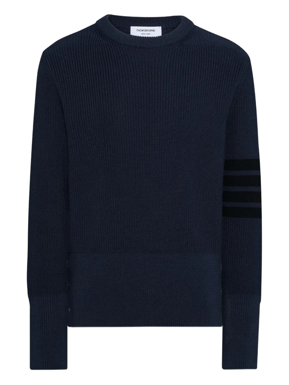 THOM BROWNE - Men Tonal 4 Bar Stripe Classic Crew Neck Pullover - Image 5