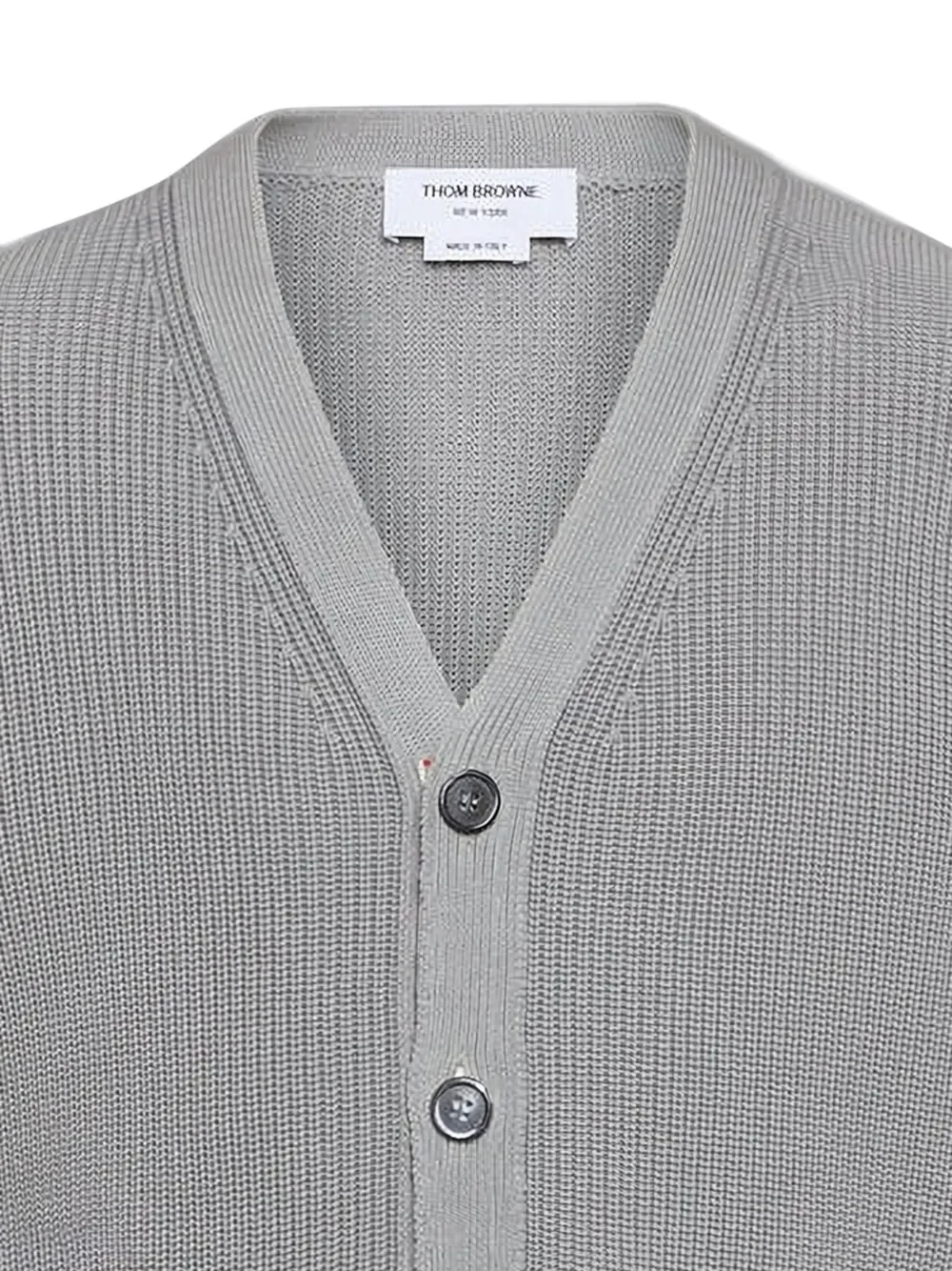 THOM BROWNE - Men Tonal 4 Bar Stripe V Neck Cardigan - Image 4