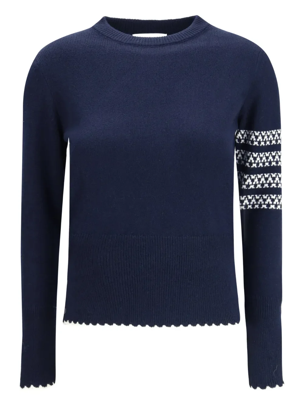 THOM BROWNE - Women 4 Bar Holiday Hector Jersey Intarsia Classic Fit Crew Neck Pullover