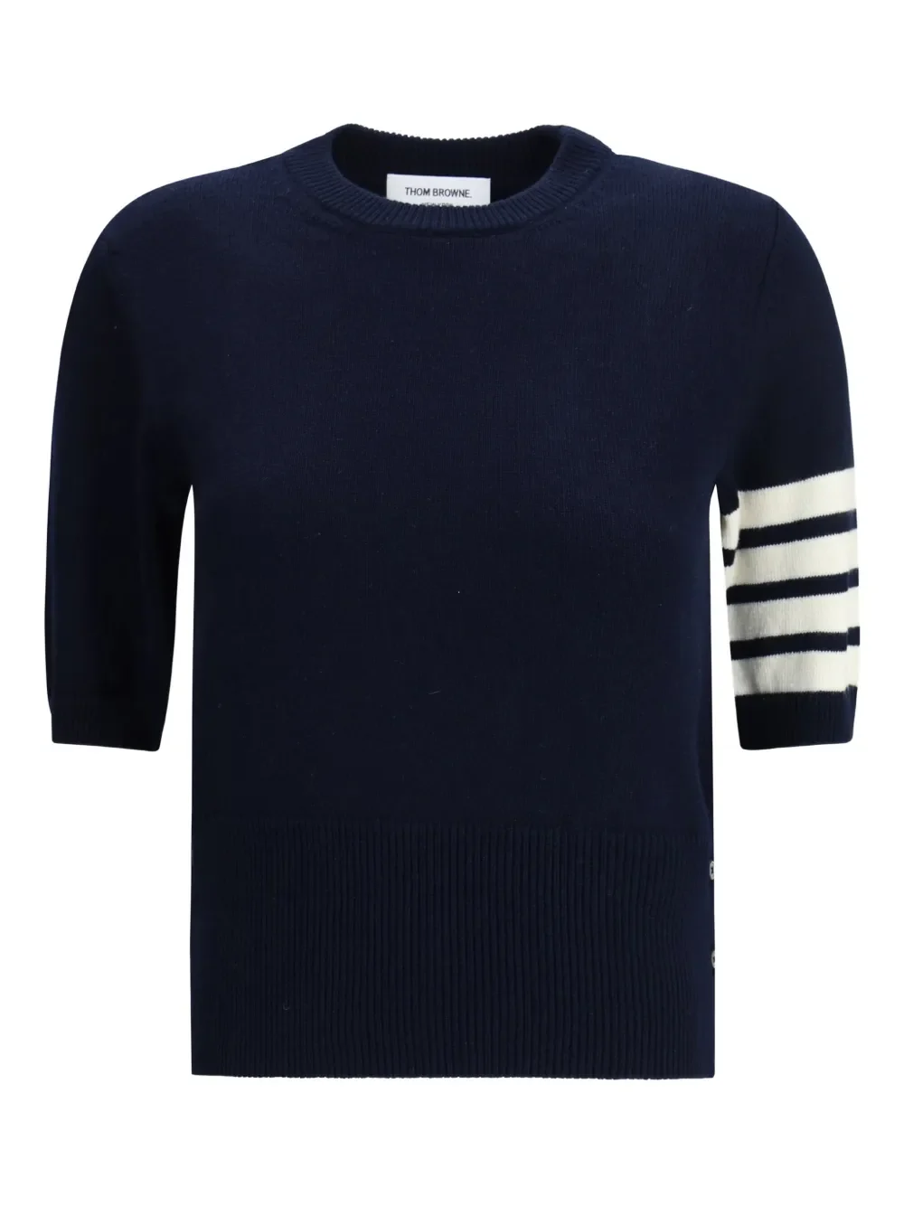 THOM BROWNE - Women 4 Bar Lny Jersey Intarsia Classic Fit SS Tee