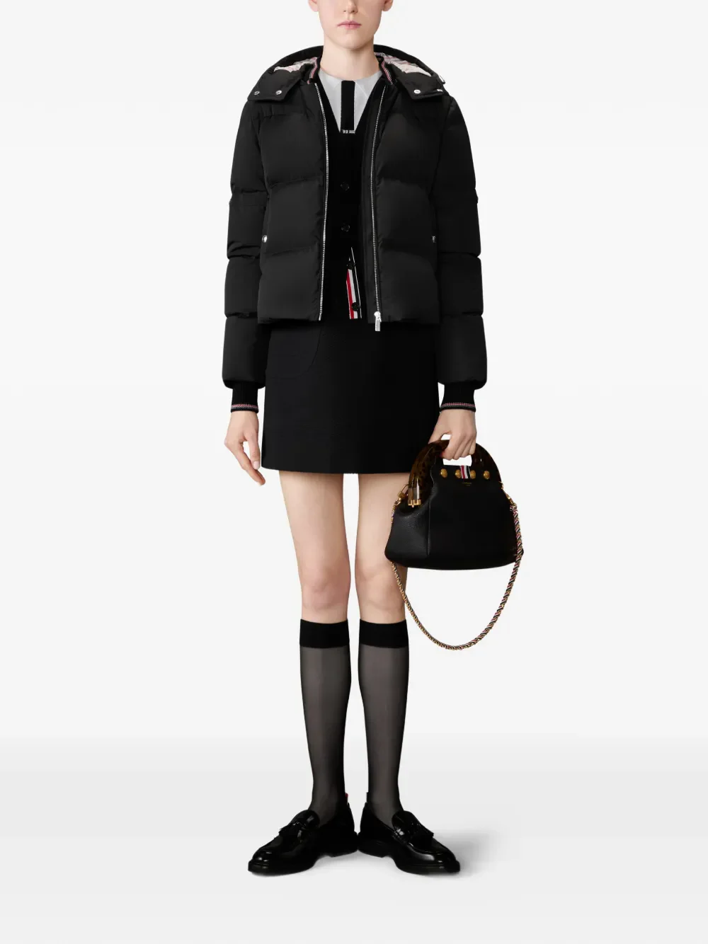 THOM BROWNE - Women Armbands Removable Hood Down Jacket (Hip Length) - Image 3