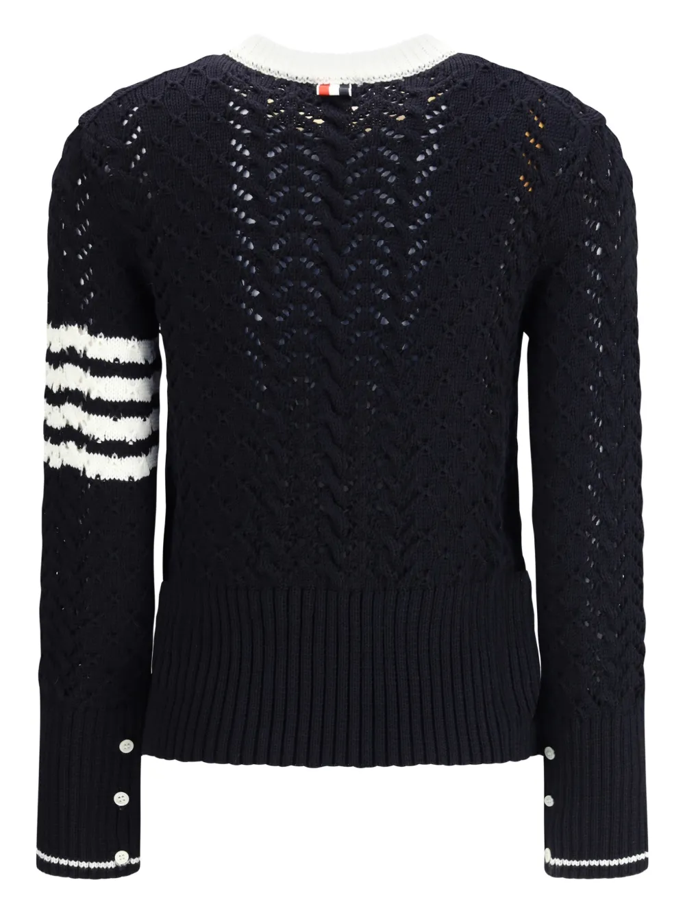THOM BROWNE - Women Cable Pointelle Stitch Classic Pullover - Image 2