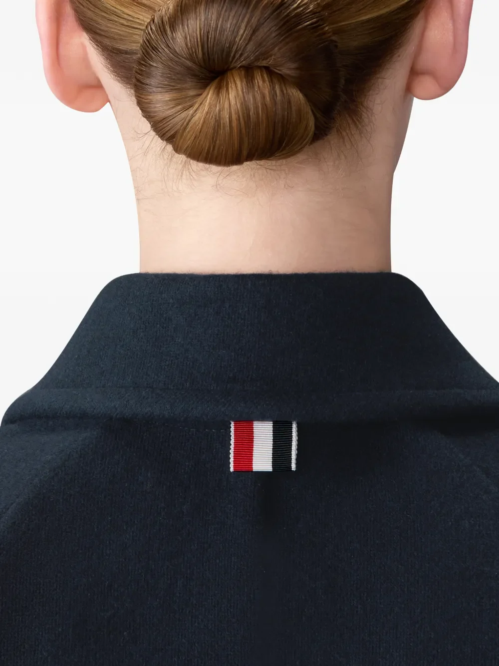 THOM BROWNE - Women Double Face Wool Raglan Polo Collar Jacket - Image 4