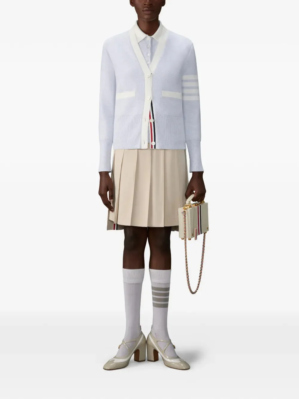 THOM BROWNE - Women Milano Stitch Sleeveless Polo Shirt - Image 3