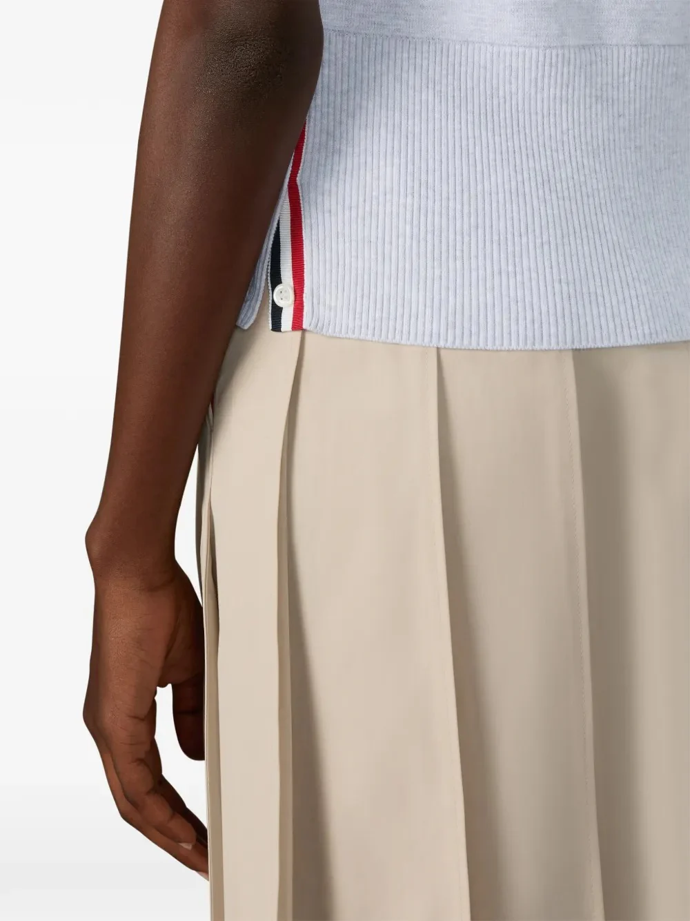 THOM BROWNE - Women Milano Stitch Sleeveless Polo Shirt - Image 5