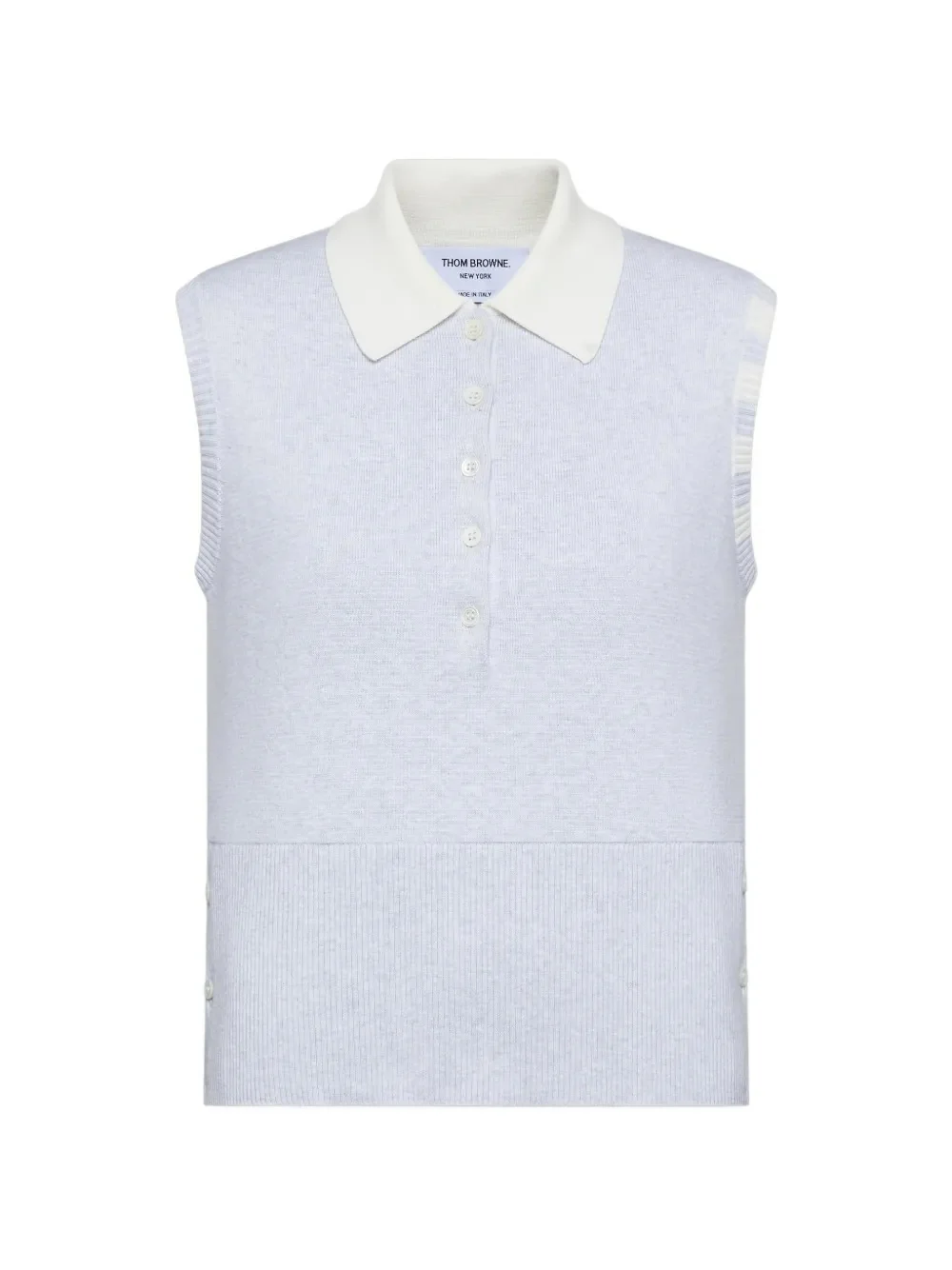 THOM BROWNE - Women Milano Stitch Sleeveless Polo Shirt - Image 6