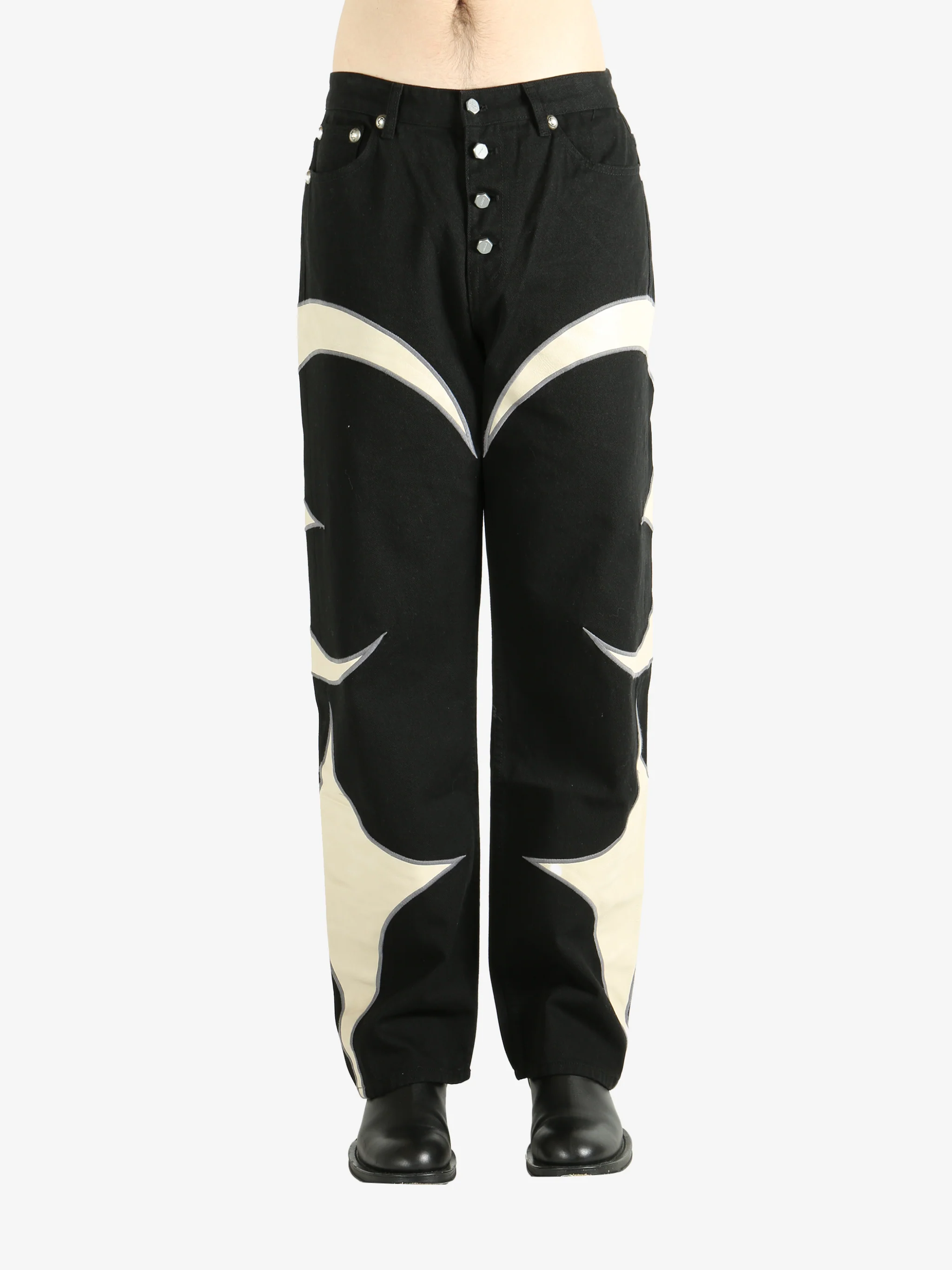 THUG CLUB - Men TC Leather Washing Denim Pants