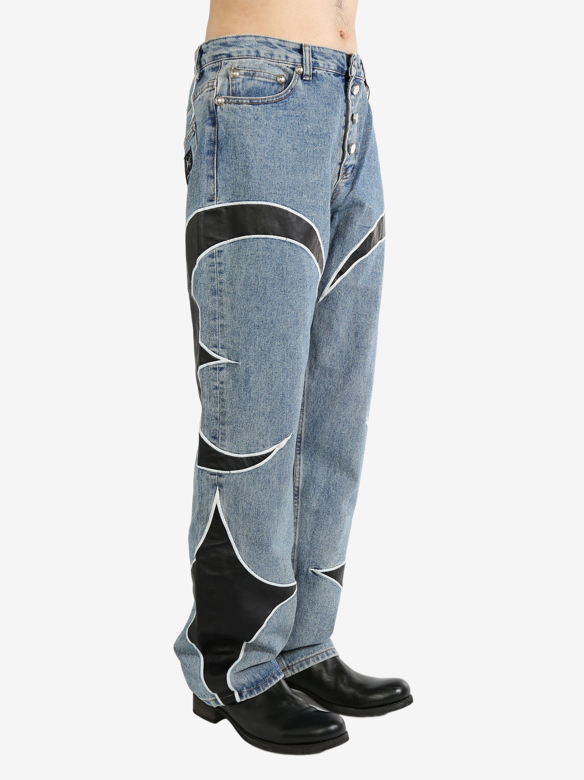 THUG CLUB - Men TC Leather Washing Denim Pants - Image 2
