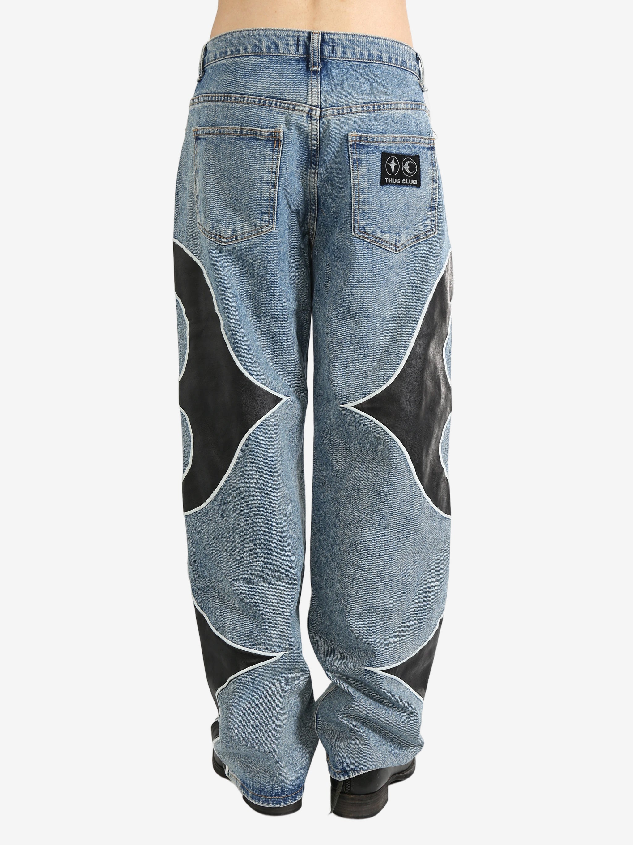 THUG CLUB - Men TC Leather Washing Denim Pants - Image 3