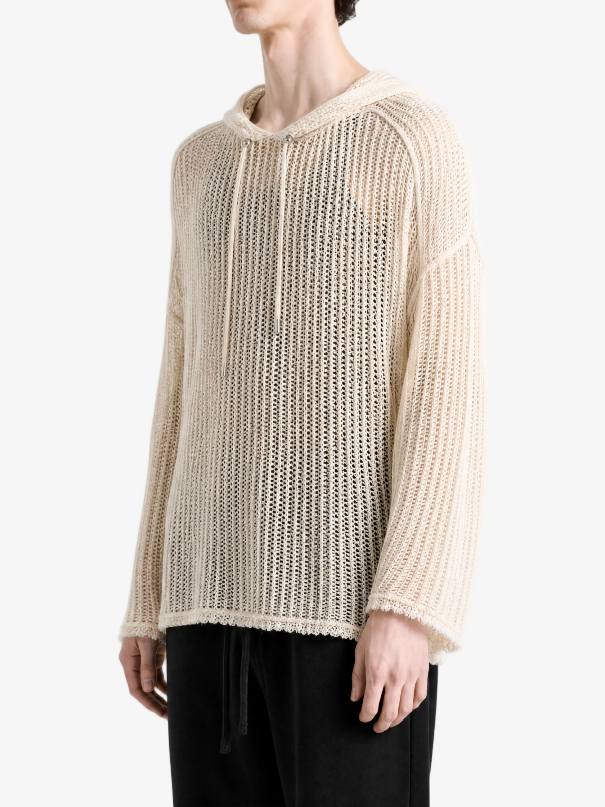 THUG CLUB - Men TC Line Mesh Knit Hoodie - Image 2