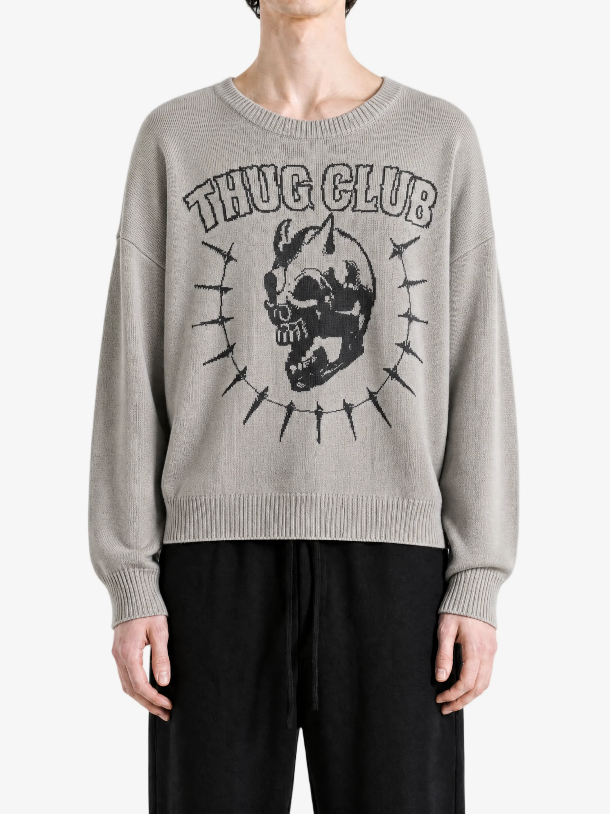THUG CLUB - Men TC Riding Skull Knit Sweater