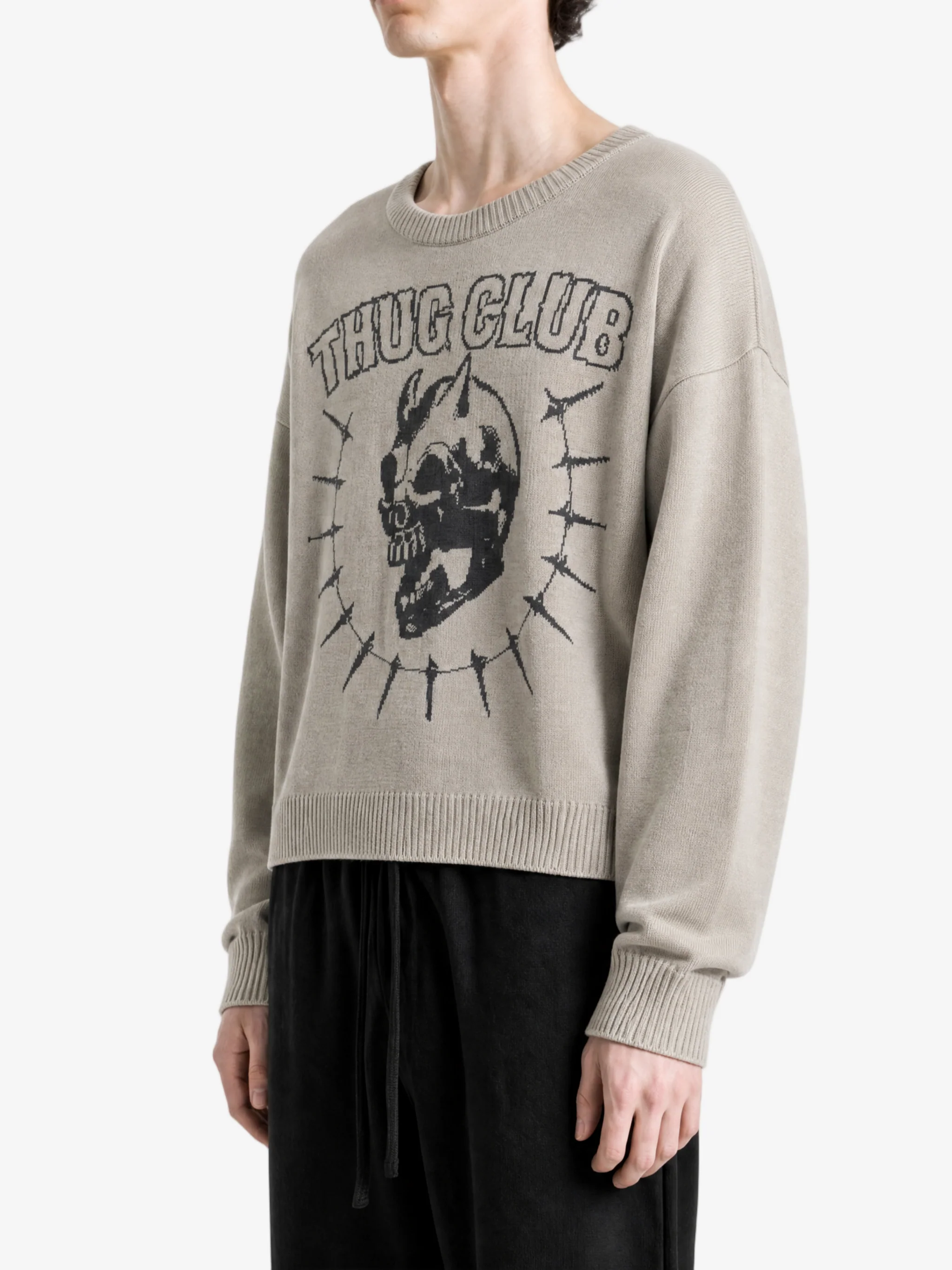 THUG CLUB - Men TC Riding Skull Knit Sweater - Image 2