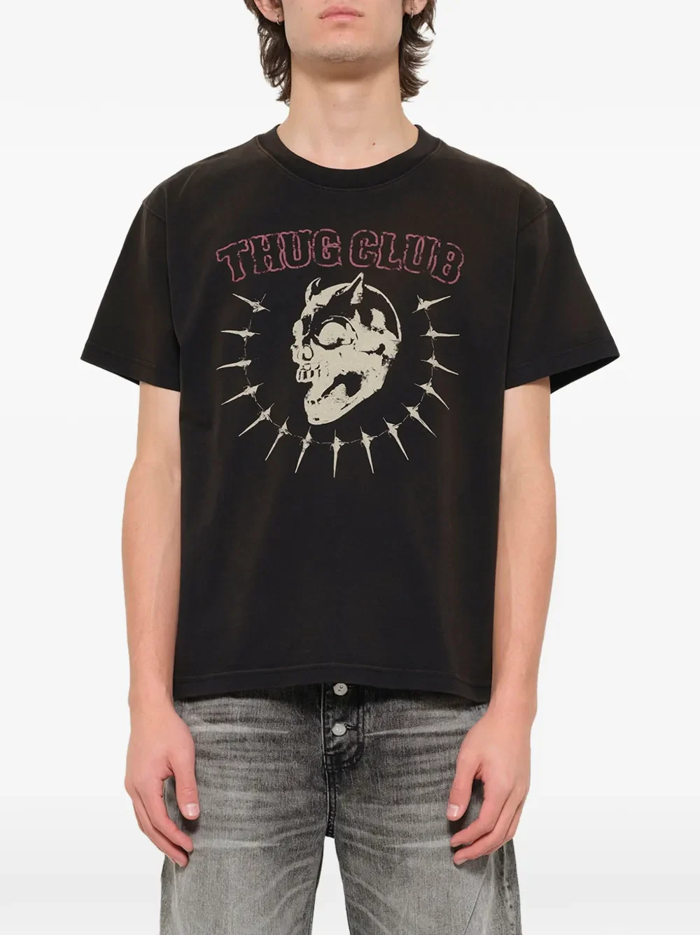 THUG CLUB - Men Vintage Riding Skull T-Shirt