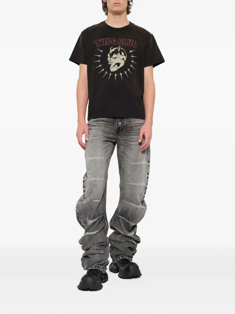 THUG CLUB - Men Vintage Riding Skull T-Shirt - Image 5