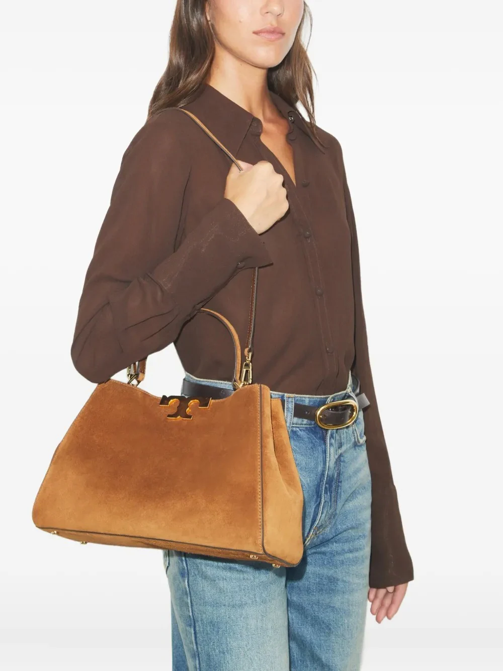 TORY BURCH - Women Eleanor Suede Satchel - Image 2