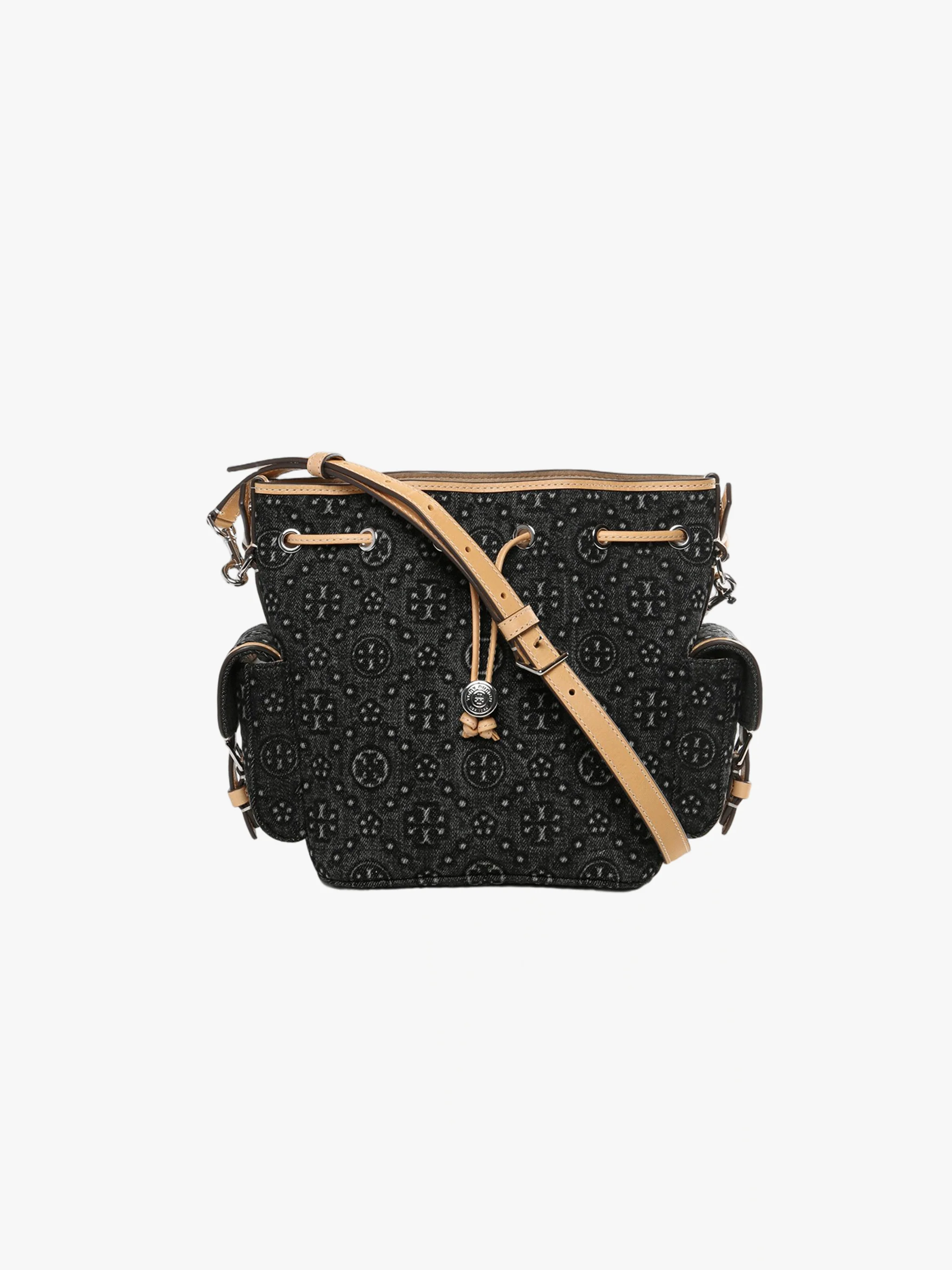 TORY BURCH - Women Pockets T Monogram Denim Bucket Bag