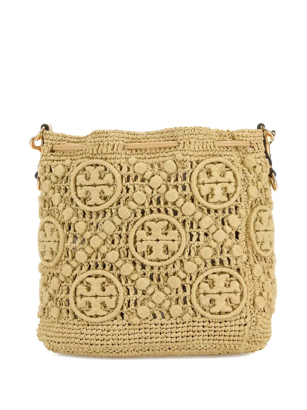 TORY BURCH - Women T Monogram Raffia Bucket Bag - Image 3