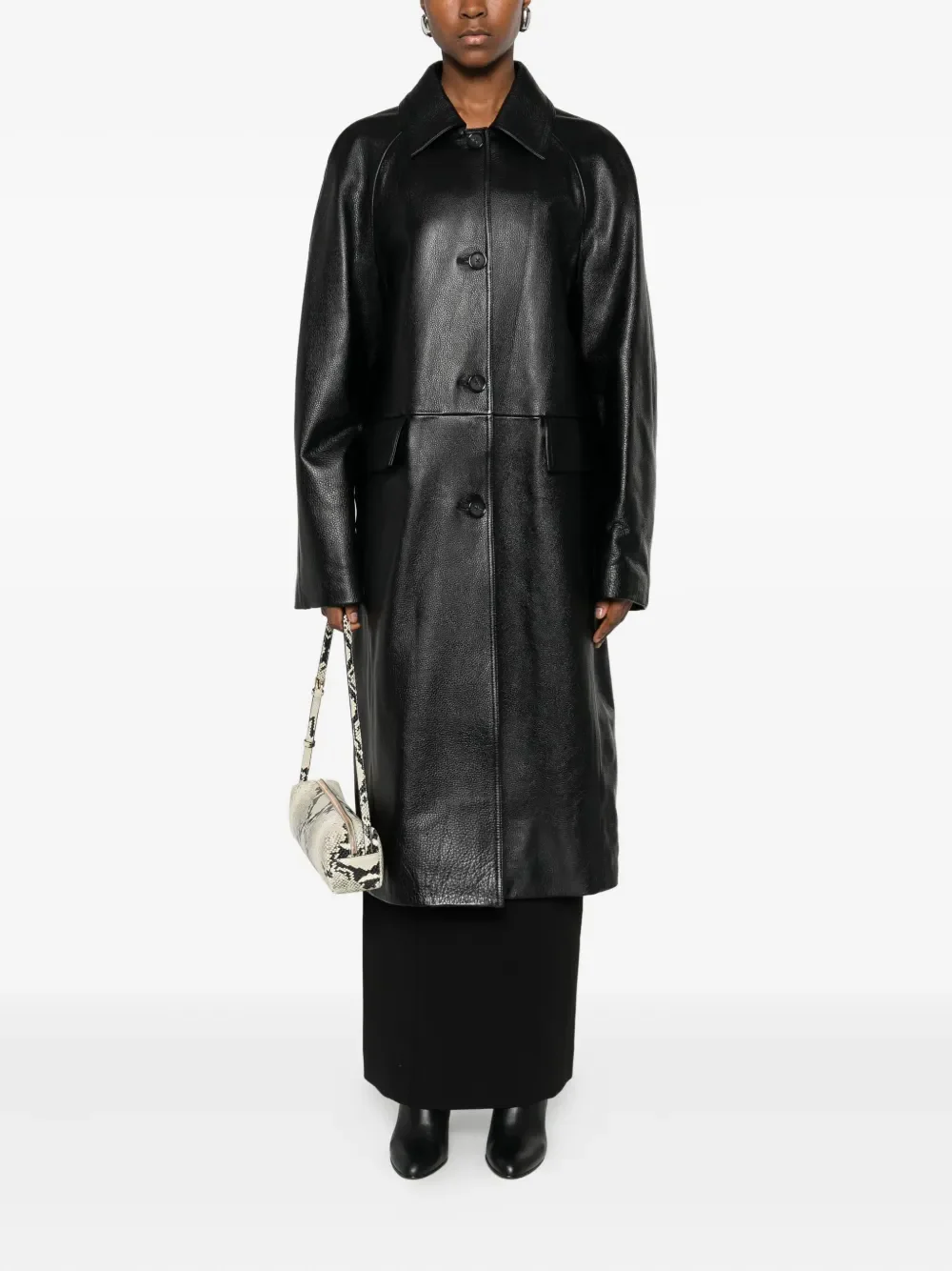 TOTEME - Women Raglan Leather Coat