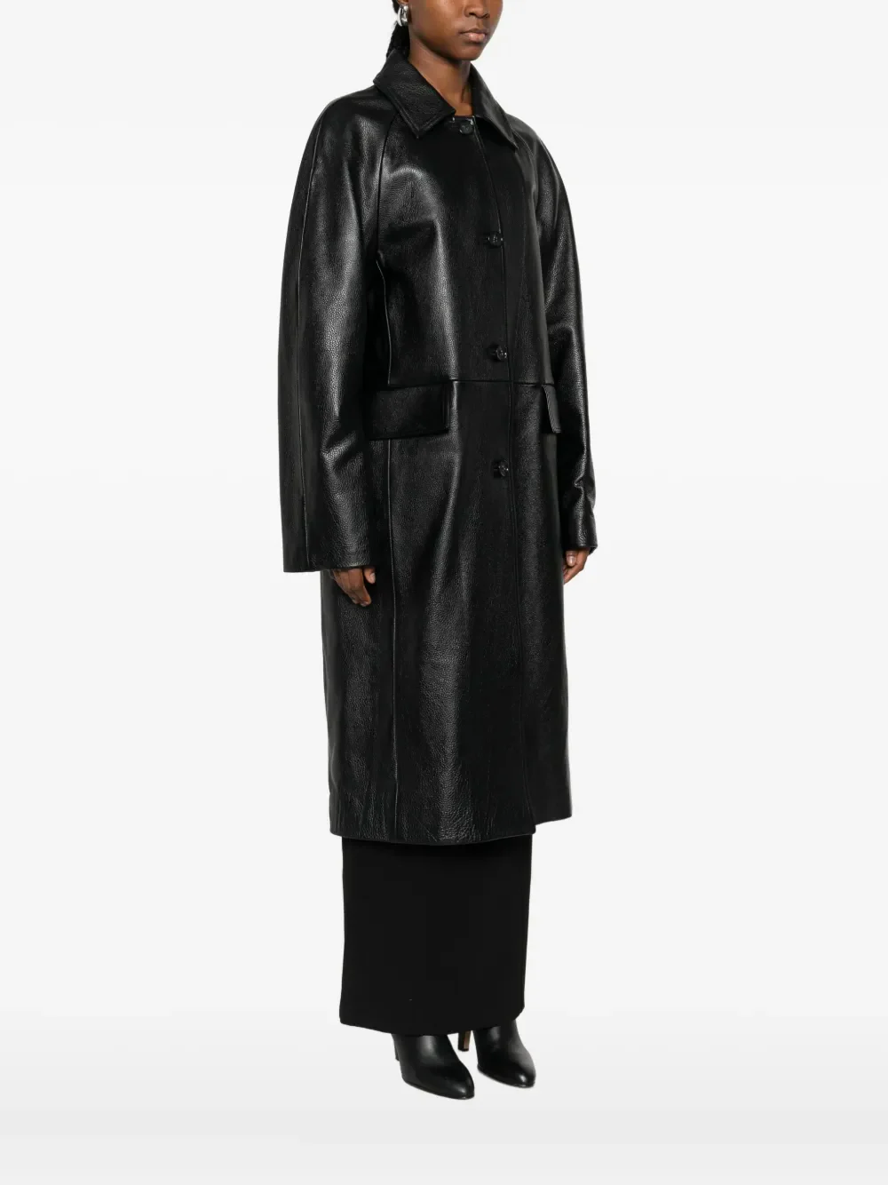 TOTEME - Women Raglan Leather Coat - Image 2