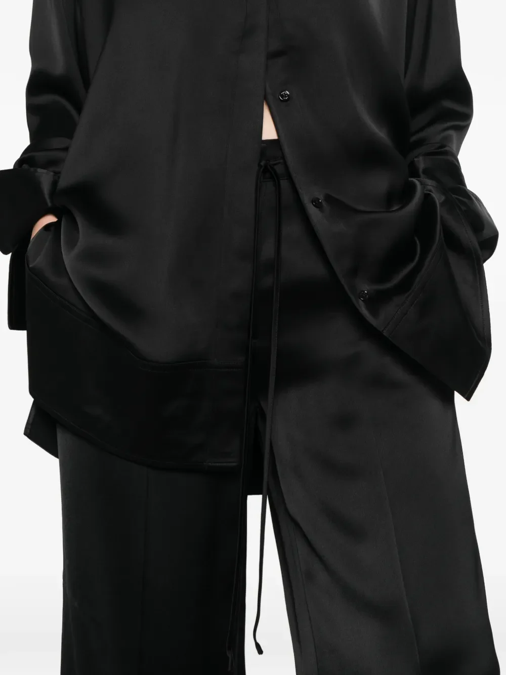 TOTEME - Women Satin Drawstring Trousers - Image 4