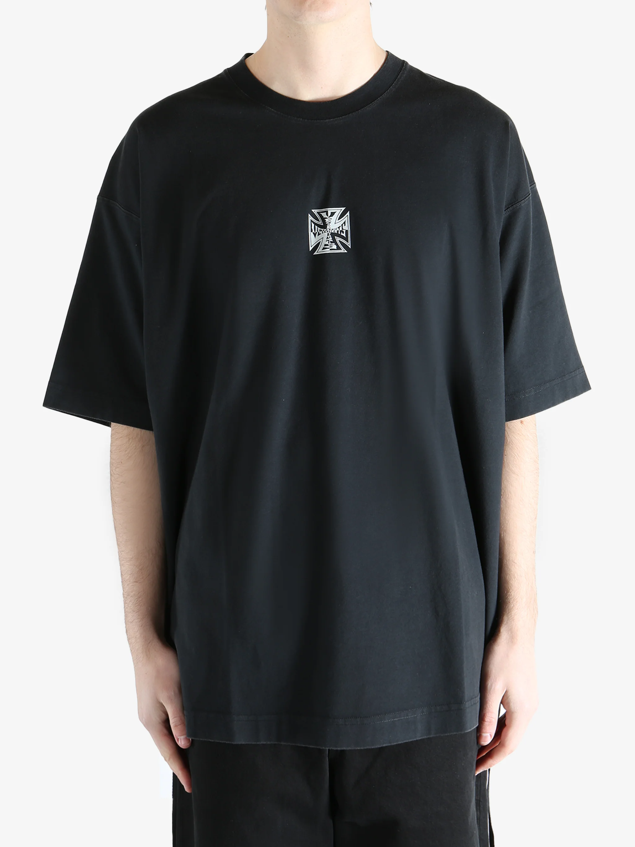 VETEMENTS - Men Biker Cross Logo T-Shirt