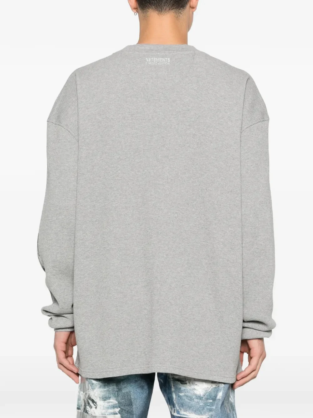 VETEMENTS - Men Biker Cross Waffle Longsleeve Sweats - Image 3