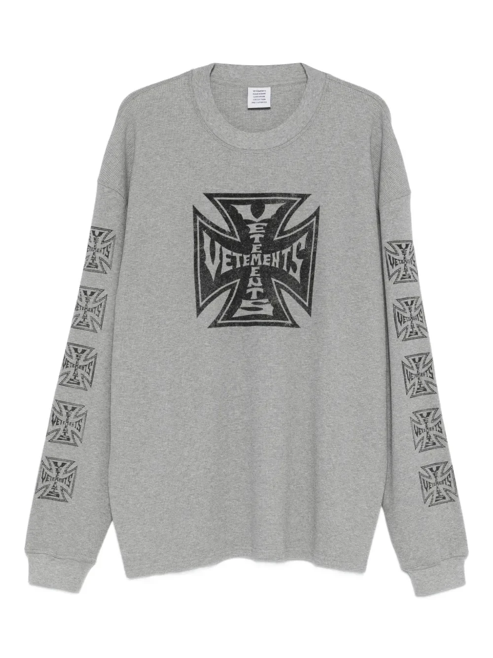 VETEMENTS - Men Biker Cross Waffle Longsleeve Sweats - Image 5