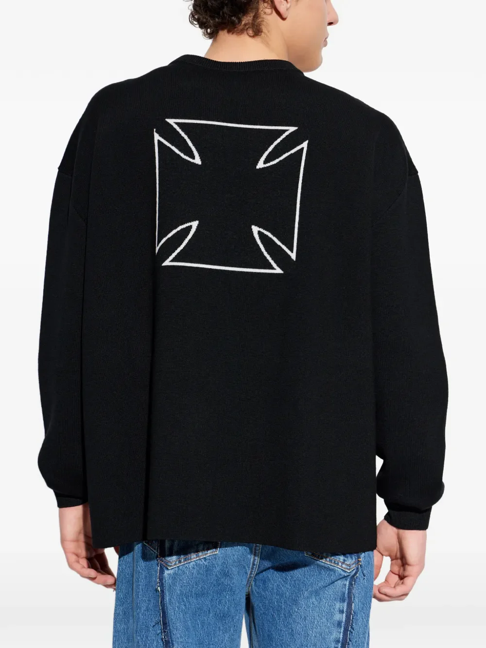 VETEMENTS - Men Double Biker Cross Logo Sweater - Image 2